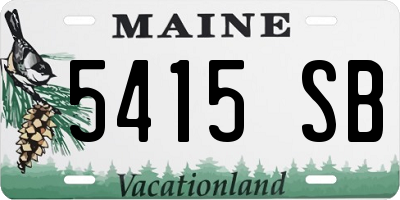 ME license plate 5415SB