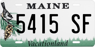 ME license plate 5415SF