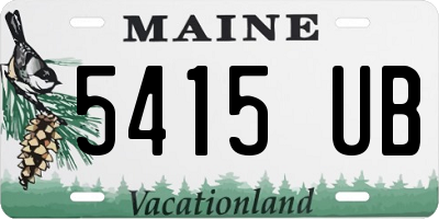 ME license plate 5415UB
