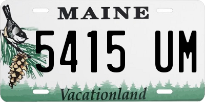 ME license plate 5415UM