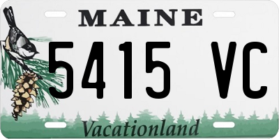 ME license plate 5415VC