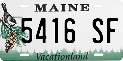 ME license plate 5416SF