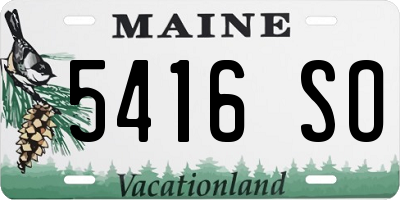 ME license plate 5416SO