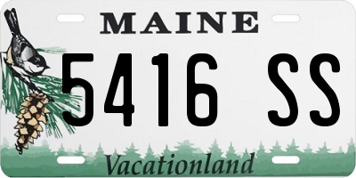 ME license plate 5416SS