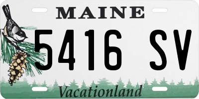 ME license plate 5416SV