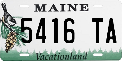 ME license plate 5416TA