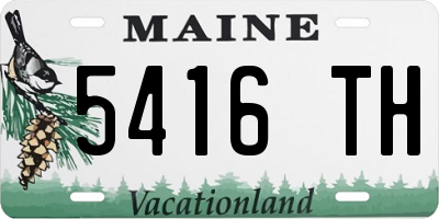 ME license plate 5416TH