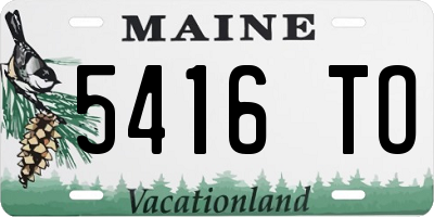 ME license plate 5416TO