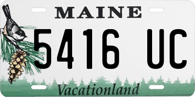 ME license plate 5416UC