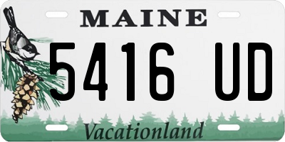 ME license plate 5416UD