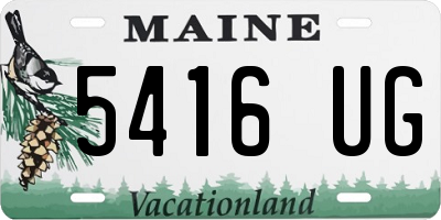 ME license plate 5416UG