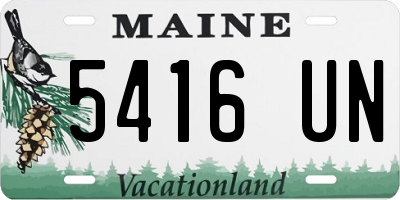 ME license plate 5416UN