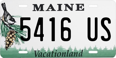 ME license plate 5416US