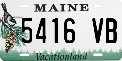 ME license plate 5416VB