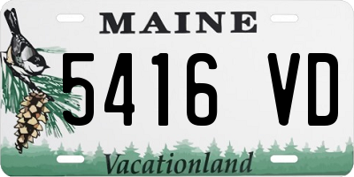 ME license plate 5416VD