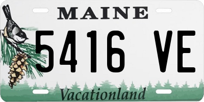 ME license plate 5416VE