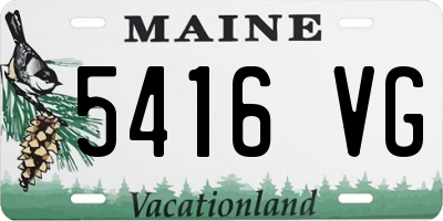 ME license plate 5416VG