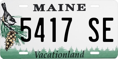 ME license plate 5417SE