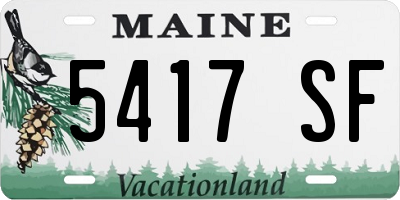 ME license plate 5417SF