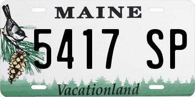 ME license plate 5417SP