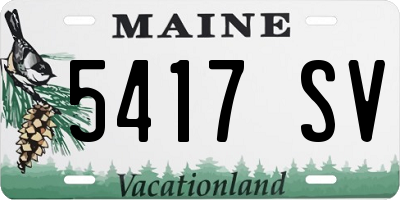 ME license plate 5417SV