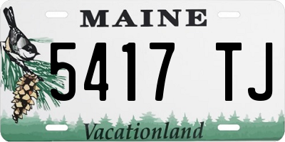 ME license plate 5417TJ