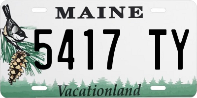 ME license plate 5417TY