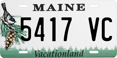 ME license plate 5417VC