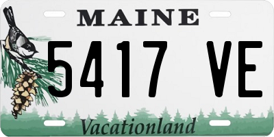 ME license plate 5417VE