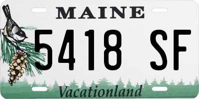 ME license plate 5418SF