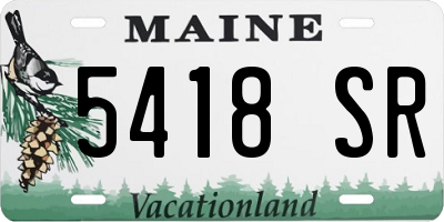 ME license plate 5418SR