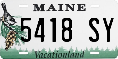 ME license plate 5418SY