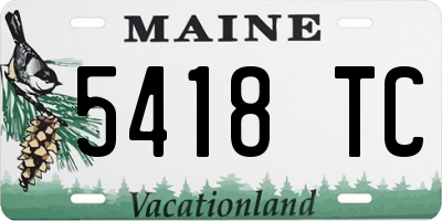 ME license plate 5418TC