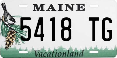 ME license plate 5418TG