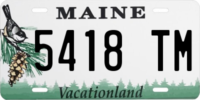 ME license plate 5418TM
