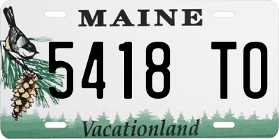 ME license plate 5418TO