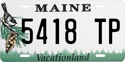 ME license plate 5418TP
