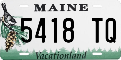 ME license plate 5418TQ