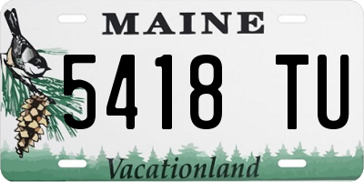 ME license plate 5418TU