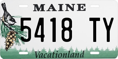 ME license plate 5418TY