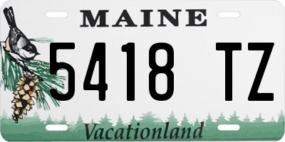 ME license plate 5418TZ