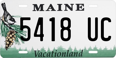 ME license plate 5418UC