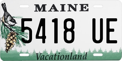 ME license plate 5418UE