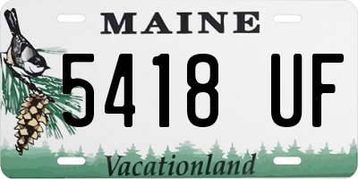 ME license plate 5418UF