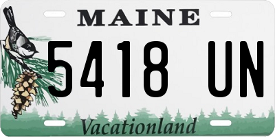 ME license plate 5418UN
