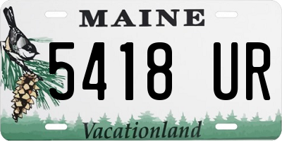 ME license plate 5418UR