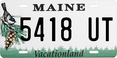 ME license plate 5418UT