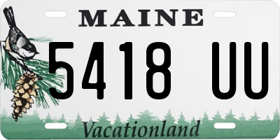 ME license plate 5418UU