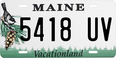 ME license plate 5418UV