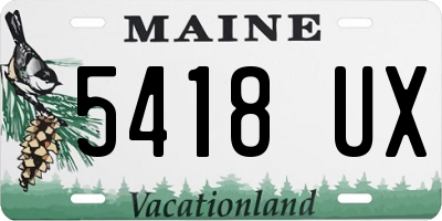 ME license plate 5418UX